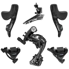 GROUPE/TRANSMISSION ROAD LTWOO 2X11-SPEED R9 SERIES DISC HYDRAULIC CARBON BLACK (DERAILLEURS FRONT+REAR - LEVIERS/MANETTES WITH ETRIERS FRONT AND REAR) (BOXED) -OIL MINERALE