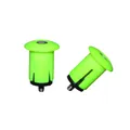 HANDLEBAR END PLUG P2R WITH EXPANDEUR GREEN FLUORESCENT (PAIR) DIAMETER. INTER 18.2 mm AND EXTER 25.2 mm