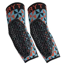 ELBOW PROTECTORS MTB SERYT FLOW ARLECCHINO ANTIBACTERIEN, ANTIDERAPANTE, WITHOUT COUTURE BLUE CLAIR/RED M (SOLD AS A PAIR) 250 g -CE IN 1621.1 LEVEL 2
