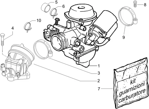 Carburateur complet - Raccord d'admission