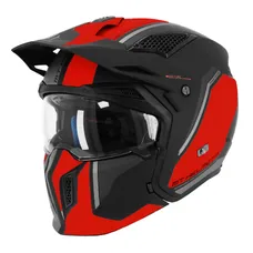 HELMET TRIAL MT HELMETS STREETFIGHTER SV S TWIN C5 MATTE BLACK/RED M SINGLE VISOR TRANSPARENT CONVERTIBLE WITH CHIN BAR REMOVABLE (SUPPLIED WITH ONE SCREEN ADDITIONAL MIRROR) (ECE 22.06)