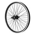 WHEEL BMX 20" REAR BLACK HUB FLIP-FLOP ALUMINIUM BLACK 48T. AXLE PLEIN 3/8 WITH ECROUS RIM 25C