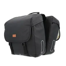 DOUBLE BICYCLE PANNIER HAPO.G 2X13,5L BLACK (35X34X13CM) - MOUNTING KIT SANGLES REGLABLES AND VELCROS ON CARRIER