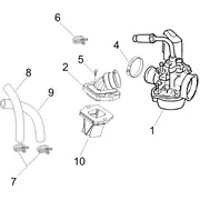 Carburateur complet - Raccord d'admission