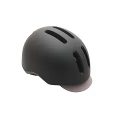 CASQUE VELO URBAIN/CITY ADULTE POLISPORT COMMUTER IN-MOLD NOIR MAT AVEC VISIERE GRISE TAILLE 54-58 SYSTEM QUICK LOCK AVEC LUMIERE INTEGREE
