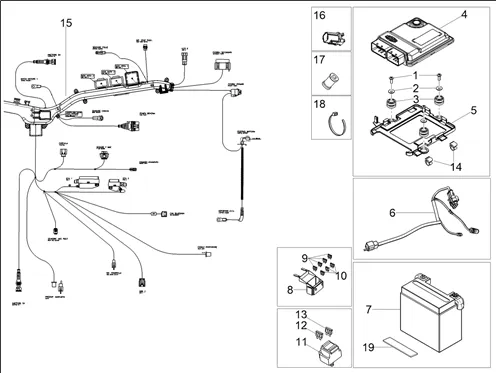 Circuit electrique arrière