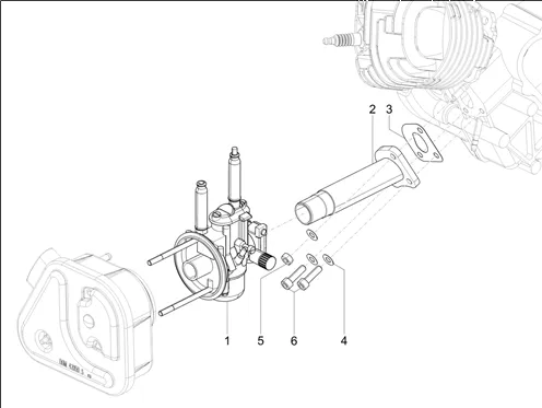 Carburateur complet - Raccord d'admission