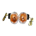 CLIGNOTANT SCOOT ADAPTABLE MBK 50 BOOSTER 2004>/YAMAHA 50 BWS 2004>/KEEWAY 50 HURRICANE, FOCUS AV TRANSPARENT/NOIR (HOMOLOGUE CE) (PAIRE) -REPLAY
