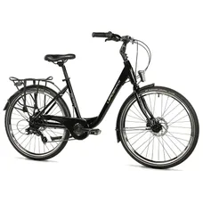 CONVENTIONAL BICYCLE CITY BIKE 26 LEADER FOX DOMESTA 2025 WOMEN'S BLACK 7-SPEED FRAME ALUMINIUM 19 INCHES (SIZE ADULT 175 TO 183 cm)
