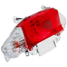 FEU ARRIERE SCOOT ADAPTABLE SCOOT 50 CHINOIS QT3/GY6/BAOTIAN 50 BT49QT/SYM 50 ORBIT/PEUGEOT 50 V-CLIC/TNT 50 ROMA 2, STRADA AVEC CLIGNOTANTS TRANSPARENTS (HOMOLOGUE CE) -P2R