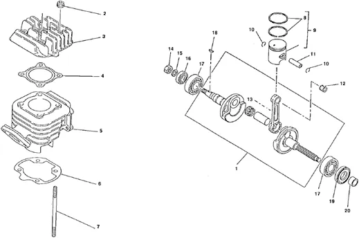Arbre moteur - cylindre