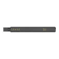 EMBOUTS/LAMES INTERCHANGEABLES DE TOURNEVIS A FRAPPER WERA 800 S 1/4 A FENTE/PLAT 1,0 x 5,5 mm L 70 mm (VENDU A L'UNITE)) -MARQUE ALLEMANDE POUR LES ATELIERS