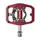 PEDAL MTB PLATEFORME SWITCH CRANK FLIP DOUBLE FONCTION ALUMINIUM CNC RED THREAD 9/16 WITH PICOTS (PAIR) (CALES SHIMANO SPD INCLUDED) 85X70MM
