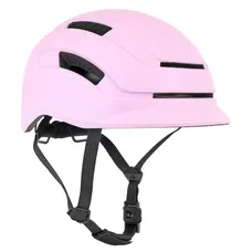 CASQUE VELO ADULTE NEWTON URBAIN COMMUTER ROSE MAT TAILLE 55-58 REGLAGE MOLETTE / ECLAIRAGE ARRIERE USB 270 g -INCLUS CABLE