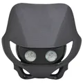 PLAQUE PHARE/TETE DE FOURCHE 50 A BOITE UNIVERSEL REPLAY ENDURO HALOGENE 2x20W CARBONE (AVEC FIXATIONS)