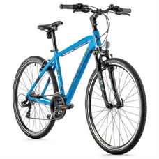 CONVENTIONAL BICYCLE TREKKING BIKE 28 LEADER FOX AWAY MEN'S BLUE MATTE 7-SPEED FRAME 19 INCHES (SIZE ADULT 175 TO 183 cm)
