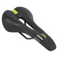 SELLE NEWTON ROUTE/VTT NOIR ERGONOMIC GEL MEMOIRE DE FORME AVEC TROU CENTRAL 272x143mm RAIL ACIER NOIR