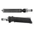 CLIGNOTANT SEQUENTIEL MOTO AVOC FUJI 12 LEDS BASE ABS TRANSPARENT/NOIR (L 79mm / H 11mm / L 18mm) (HOMOLOGUE E) (PAIRE)