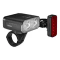 BICYCLE LIGHT USB KIT OSRAM LED MTB EXPLORER 1000 LUMENS BLACK FONCTION LIGHT AUTOMATIQUE/MODE FLASH/FEU STOP (AUTONOMIE 4H-18H) (FRONT+REAR)