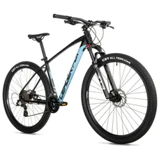 VELO MUSCULAIRE VTT 29 LEADER FOX EVOLUTION 2025 MIXTE NOIR/BLEU MAT 8V CADRE 16 POUCES (TAILLE ADULTE 160 à 168 cm)