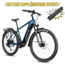 ELECTRIC BICYCLE/E-BIKE TREKKING BIKE 28 LEADER FOX BARNET 2025 MEN'S BLUE 9-SPEED MID-DRIVE MOTOR BAFANG M510 36-SPEED 95NM BATTERY 20AH (19'' - H48CM - SIZE L - FOR ADULT OF 178 cm TO 185 cm)