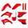 CARROSSERIE/CARENAGE MOTO MX HONDA 250 CRF R 2022>2024, 450 CRF R 2021>2024 ROUGE HONDA (COULEUR OEM) (KIT PLASTIQUES 9 PIECES) -POLISPORT