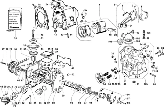 Culasse cylindre - cylindre - piston - bielle