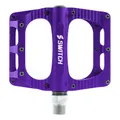 PEDAL MTB PLATEFORME DOWNHILL/BMX SWITCH LARGE FREERIDE ALUMINIUM CNC PURPLE THREAD 9/16 WITH PICOTS (PAIR) 110X100MM