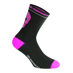 SOCKS/ANKLE SOCKS SUMMER GIST CRANE/SKULL BLACK-PINK FLUORESCENT 36/39 - HEIGHT 18 cm (PAIR) -5860