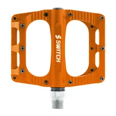 PEDAL MTB PLATEFORME DOWNHILL/BMX SWITCH LARGE FREERIDE ALUMINIUM CNC ORANGE THREAD 9/16 WITH PICOTS (PAIR) 110X100MM