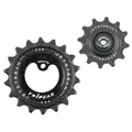 DERAILLEUR JOCKEY WHEEL AOPW TRIPEAK 12-18 TEETH CERAMIC 11X2-SPEED SHIMANO ULTEGRA R8000GS/105 R7000GS BLACK (SET OF 2) (WARRANTY 4 YEARS)