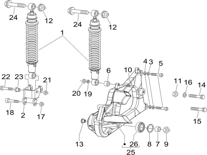 Suspension arrière - Amortisseur/s 