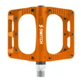 PEDAL MTB PLATEFORME DOWNHILL/BMX SWITCH LARGE FREERIDE ALUMINIUM CNC ORANGE THREAD 9/16 WITH PICOTS (PAIR) 110X100MM