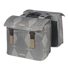 DOUBLE BICYCLE PANNIER BASIL ELEGANCE 40L TAUPE MOUNTING KIT VELCROS ON CARRIER (36X32X16 CM) COMPATIBLE SYSTEM MIK 2.0 (COMPATIBLE WITH 211726 INCLUDED)