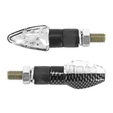 CLIGNOTANT UNIVERSEL REPLAY MICRO FLECHE 8 LEDS TRANSPARENT/CARBONE (L 55mm / H 20mm / L 23mm) (HOMOLOGUE CE) (PAIRE)