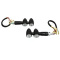 CLIGNOTANT A LED MOTO AVOC MINI OWA BASE ABS TRANSPARENT/NOIR MAT UNIVERSEL (1 LED SMD ORANGE CLIGNOTANT + 1 LED SMD ROUGE FEU AR) (L 84mm / H 23mm / L 43mm) (HOMOLOGUE CE) (PAIRE)