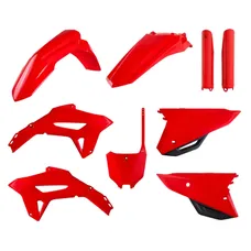 CARROSSERIE/CARENAGE MOTO MX HONDA 250 CRF R 2022>2024, 450 CRF R 2021>2024 ROUGE HONDA (COULEUR OEM) (KIT PLASTIQUES 9 PIECES) -POLISPORT