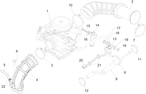 Carburateur complet - Raccord d'admission