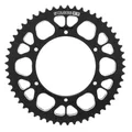 ADAPTABLE 50CC GEARED MOTORCYCLE REAR SPROCKET APRILIA 50 SX 2012>2017, SX SM 2012>2017 420 53 DTS ALUMINIUM CNC BLACK (DIAMETER REAR SPROCKET 108/123/6.5) -STAGE 6 
