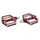 PEDAL MTB/BMX NEWTON ALUMINIUM BLACK/RED 9/16" TO BEARING WATERPROOF WITH PICOTS SILVER (PAIR)