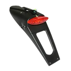 SUPPORT DE PLAQUE IMMATRICULATION AVEC FEU 50 A BOITE/MOTO FEU ROUGE A LEDS (L 430mm / H 125mm / L 135mm) (HOMOLOGUE CE) -REPLAY