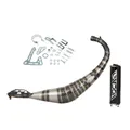 EXHAUST SYSTEM 50CC GEARED MOTORCYCLE VOCA ROOKIE FOR BETA 50 RR/PEUGEOT 50 XP6/YAMAHA 50 DT R (ROUTING LOWER -SILENCER ALUMINIUM BLACK)