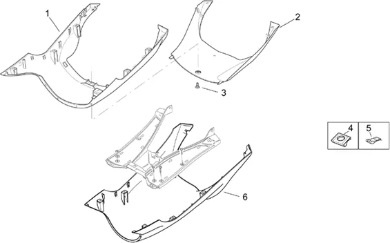 Carrosserie centrale-Sous-rep-pieds