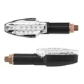 CLIGNOTANT MOTO AVOC FUKA 15 LEDS BASE ABS TRANSPARENT/NOIR (L 95mm / H 30mm / L 30mm) (HOMOLOGUE ECE) (PAIRE)