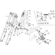Fourche av.-suspension ar.