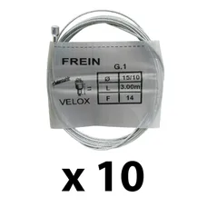 BRAKE CABLE ROAD/CITY VELOX GALVA 3.00M (BOX OF 10 CABLES) 15/10 14FILS