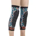 KNEE PROTECTORS MTB SERYT JUNIOR FLOW ARLECCHINO ANTIBACTERIEN, ANTIDERAPANTE, WITHOUT COUTURE BLUE/GREEN L/XL (SOLD AS A PAIR) 300 g -CE IN 1621.1 LEVEL 2