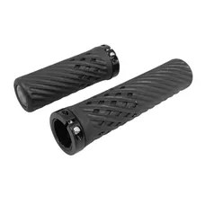 GRIP MTB HERRMANS LUNA LOCK 90/130 mm BLACK WITH CLAMP FERMETURE (PAIR)