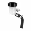 RESERVOIR/TANK OF BRAKE MASTER CYLINDER RADIAL ROUND DIAMETER 42 mm CAP ALUMINIUM CNC BLACK (OUTLET ON THE SIDE) -P2R