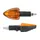 CLIGNOTANT UNIVERSEL REPLAY TRIANGLE A AMPOULE BA9S ORANGE/NOIR AVEC TEMOIN BASE COURTE (L 83mm / H 37mm / L 27mm) (HOMOLOGUE CE) (PAIRE)